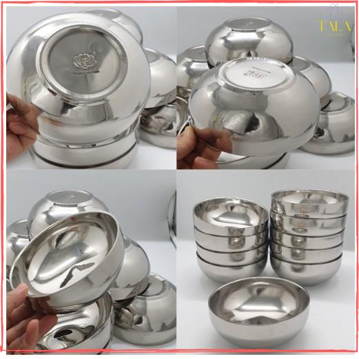Bộ 10 bát tô inox trơn 2 lớp cách nhiệt Hoàng gia cỡ 14cm, 16cm, 18cm, 20cm