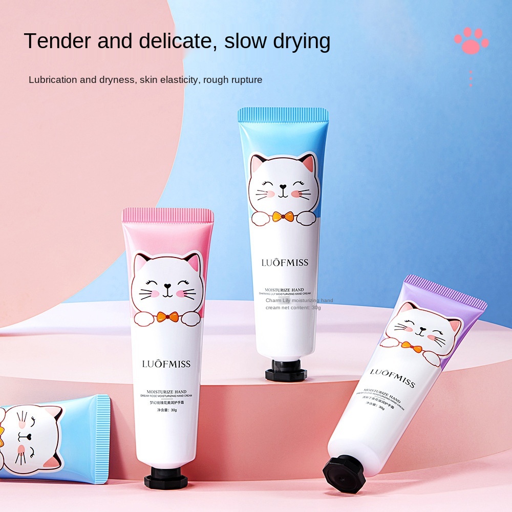 Kem dưỡng da tay LUOFMISS dưỡng ẩm thiết kế hình mèo dễ thương