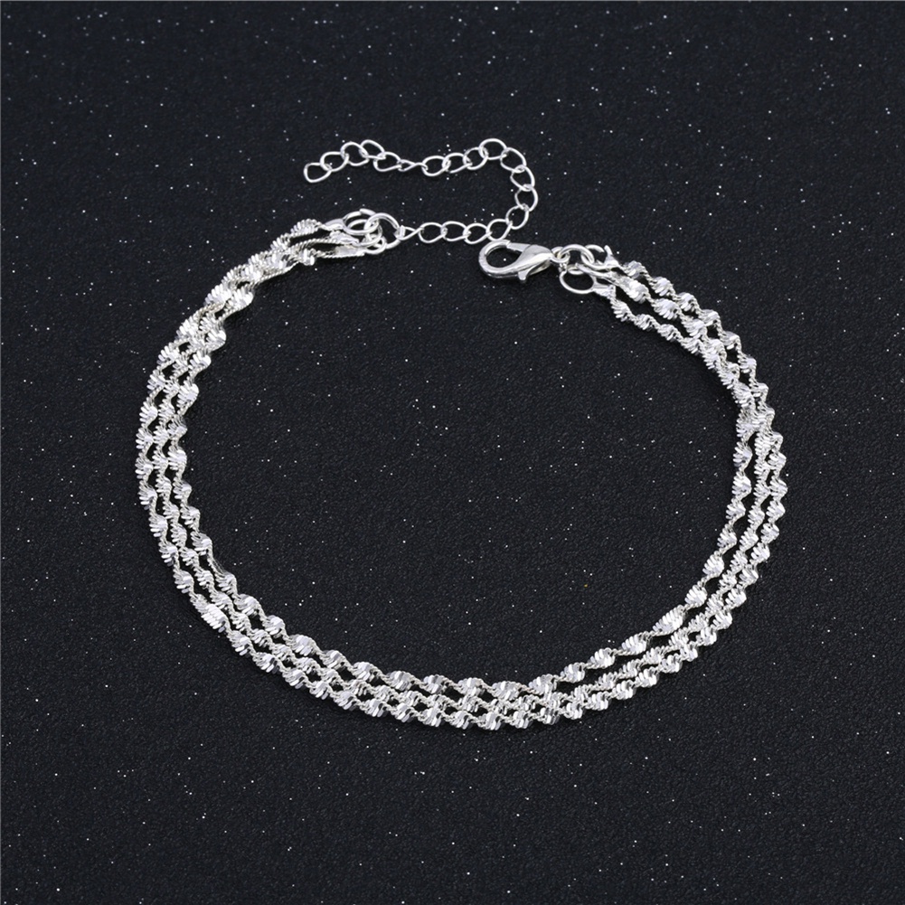 Lắc chân 3 lớp bằng hợp kim thời trang đơn giản cá tính