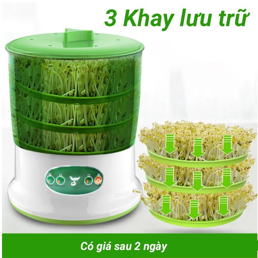 Máy làm giá đỗ tự động 3 tầng - Dụng cụ làm giá đỗ xanh - Trồng rau mầm tự động BẢNG ĐIỀU KHIỂN TIẾNG ANH