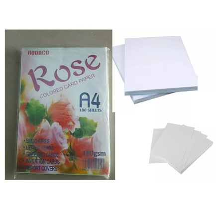 Giấy bìa cứng, bìa màu A4 180gsm trắng