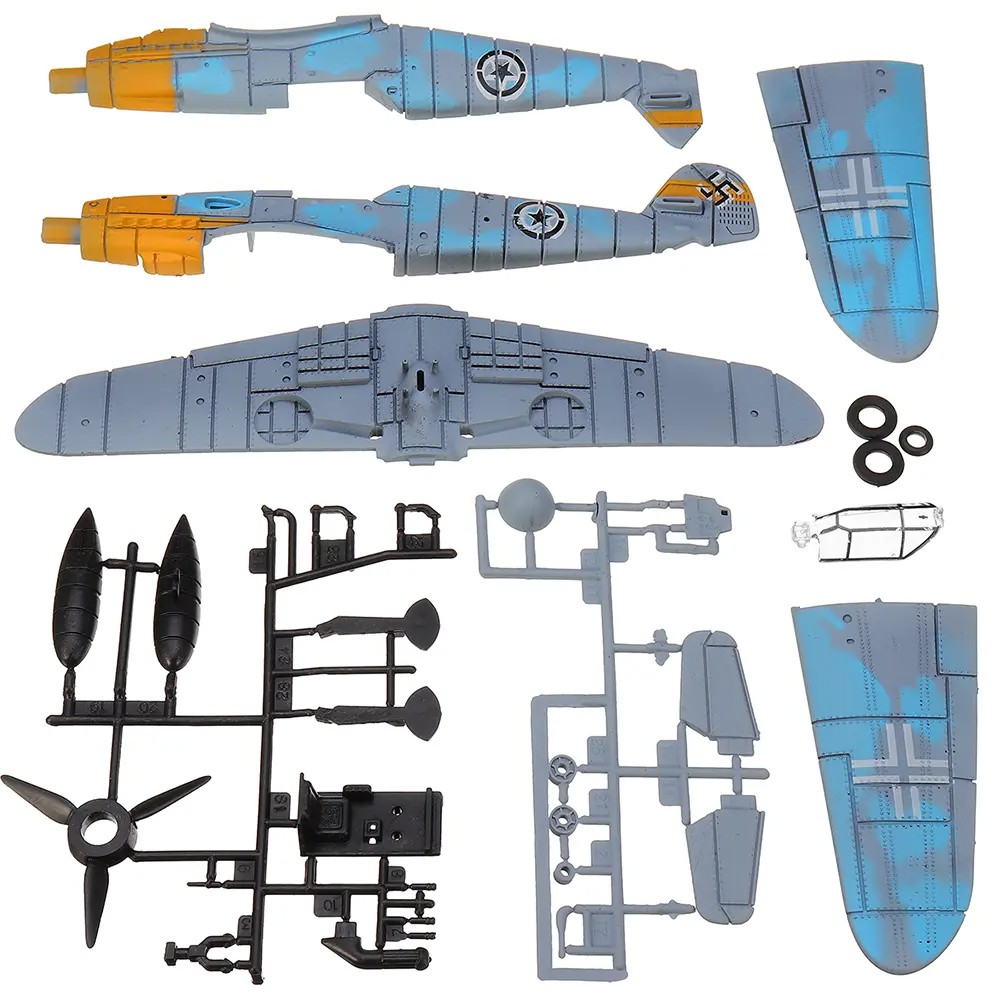 Đồ Chơi Mô Hình Lắp Ráp 4D Model Nhựa Tỷ Lệ 1/48 Máy Bay Tiêm Kích Messerschmitt BF 109 Đức Trong Thế Chiến II