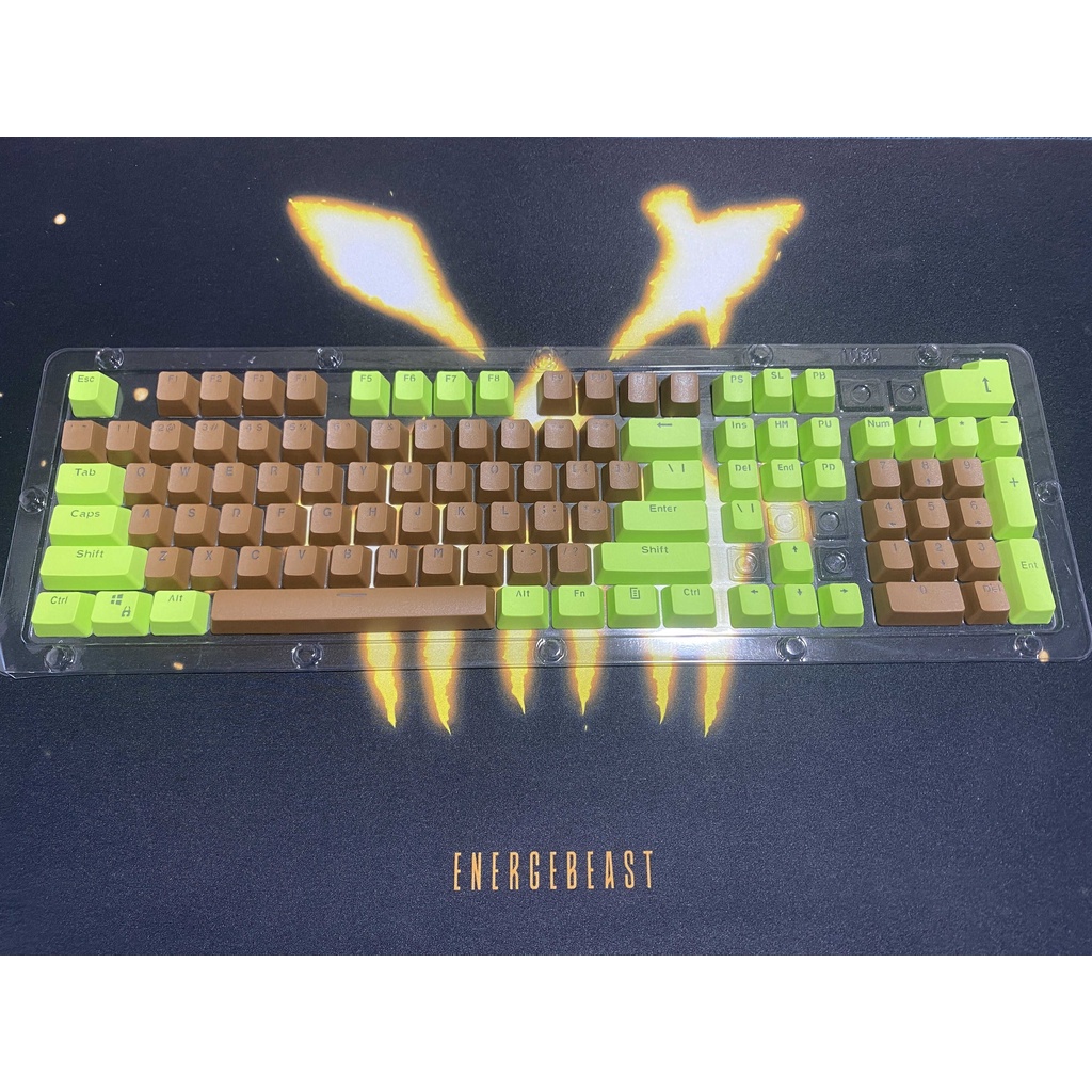 RK 61/87/104 Keycaps PBT Chất liệu OEM Chứa nhiều phím, có đèn nền Bàn phím cơ hai màu có đèn nền