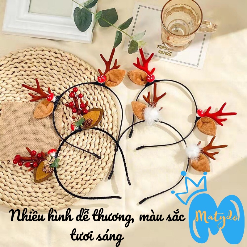 Bờm cài tóc Noel cho bé gái MATYDO băng đô cài tóc công chúa xinh xắn dễ thương phong cách Hàn Quốc phụ kiện tóc