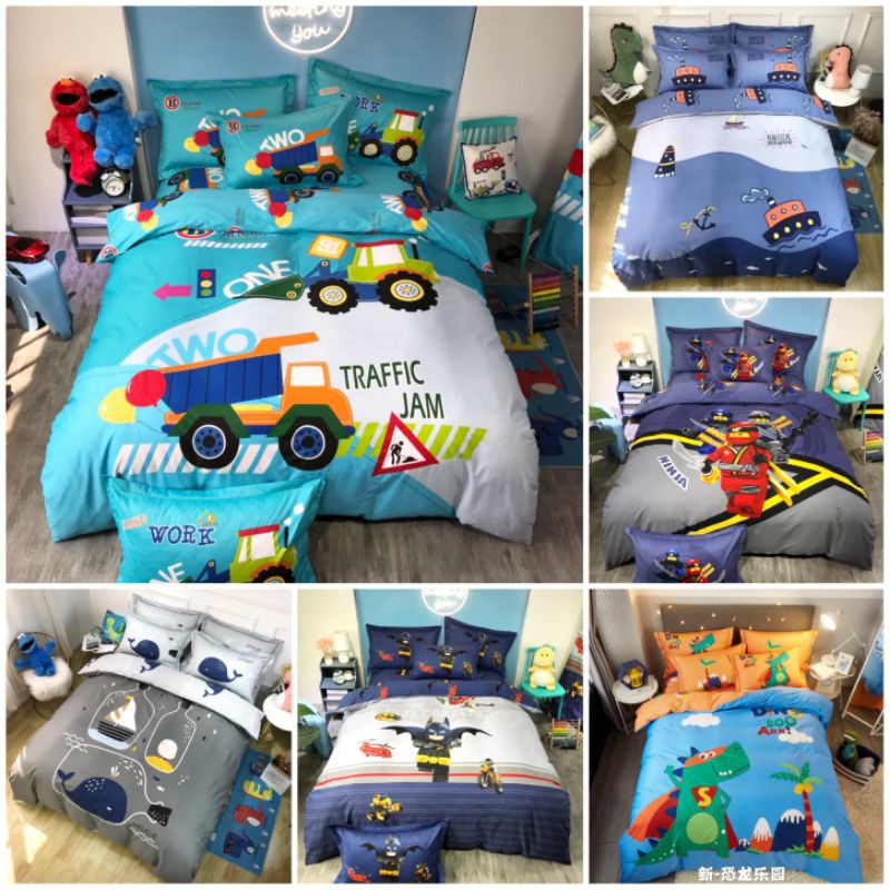 Set chăn ga gối Cotton lụa cho bé trai
