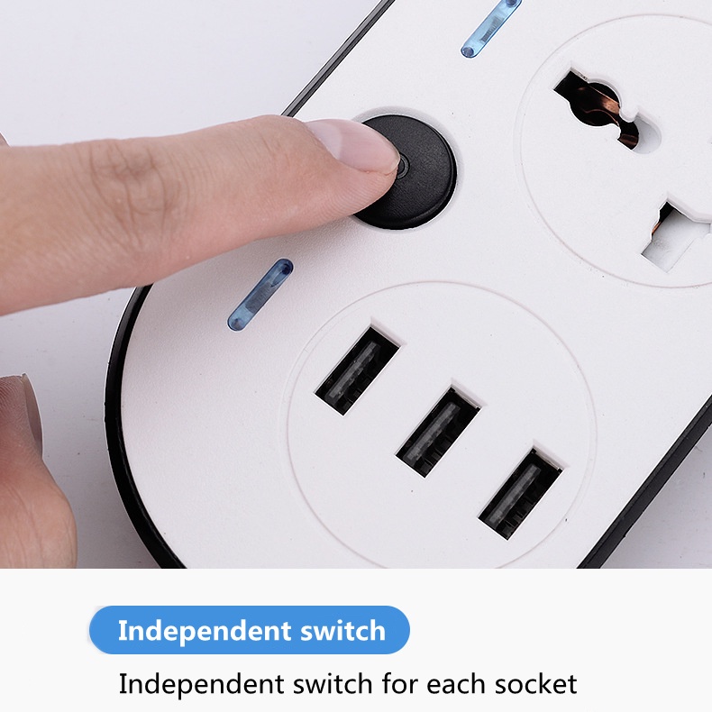 Ổ cắm điện đa năng mở rộng mới 2M với cổng sạc nhanh USB cho gia đình / văn phòng