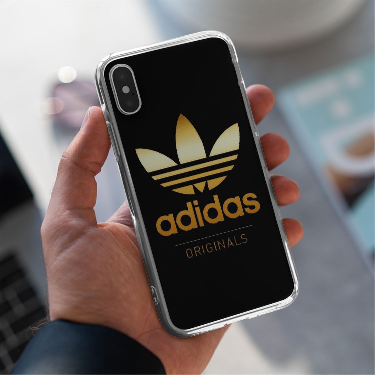 Vỏ ốp điện thoại Adidas logo adidas màu vàng nền đen nổi bật dành cho Iphone 5 đến 12 Promax BRD20210398