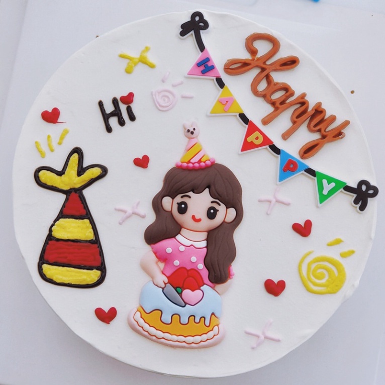 thẻ cắm trang trí bánh kem [FREESHIP❤️] que cắm nhựa dẻo bé chúc mừng sinh nhật