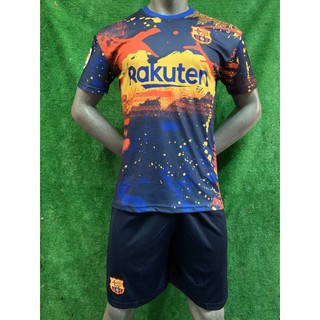 Bộ áo bóng đá Barca camouflage vàng training cực đẹp