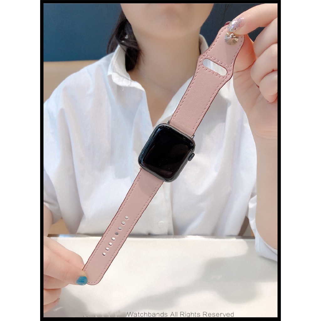 Dây đeo bằng da khóa kim loại 38mm/40mm/42mm/44 mm cho đồng hồ Apple iWatch 5 4 3 2 1