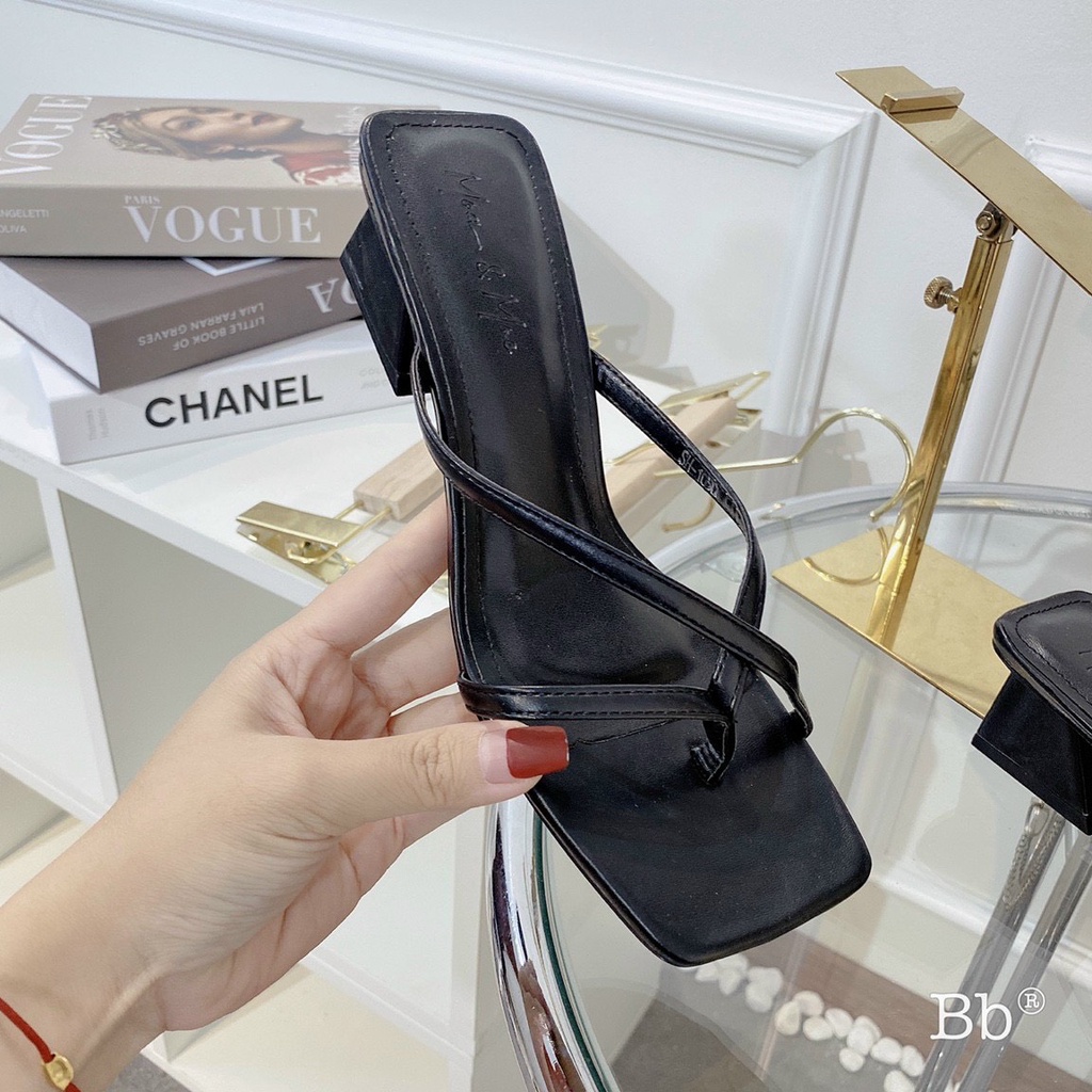Guốc cao gót kẹp ngón gót tam giác 5p mã L121