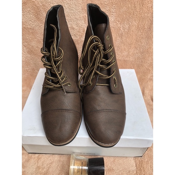 Giày bốt nâu da thật xịn size 39-40