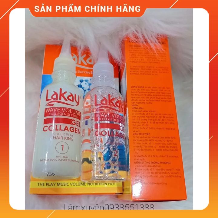 DUNG DỊCH UỐN DẬP LAKAY WAVE VOLUME COLLAGEN 130*2ML  uốn thơm ít mùi hôi , giúp tóc sáng bóng và khoẻ mạnh.