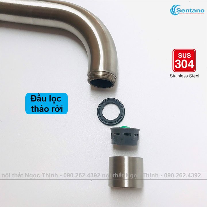 [MÃ SALE 5%]Vòi rửa chén lạnh vuông STN-502 xoay 360 gắn vừa với mọi chậu rửa chén ( F24 )