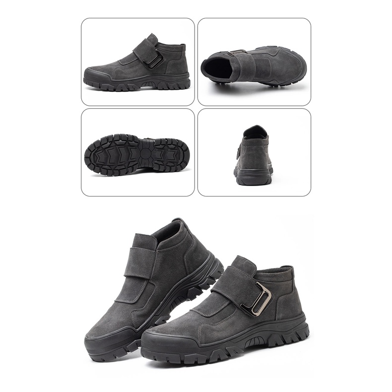 Giày bảo hộ không dây Safety Leader chống đinh, chống dập ngón và chống trơn trượt chính hãng da bò, thời trang