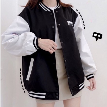 Áo khoác dù BOMBER BADGE form rộng Ulzang màu XANH/ĐEN 🦋/Nam nữ unisex ❤️
