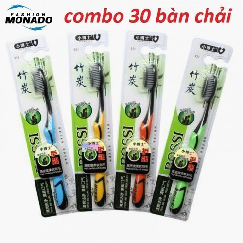 Hộp 30 cái Bàn Chải Đánh Răng Than Tre Hoạt Tính Bossi Hàn Quốc