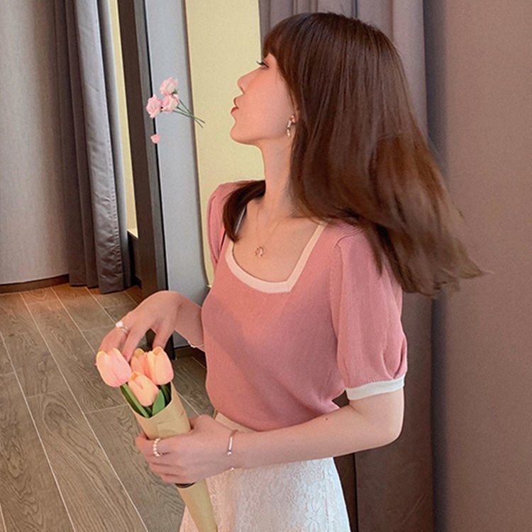 AMOI Set Áo Thun Ngắn Tay Và Chân Váy Chữ A Lưng Cao Thời Trang Dành Cho Nữ 2022