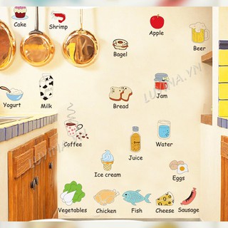 Decal dán tường trang trí quán cafe, văn phòng,phòng học cho bé - Hình dán tủ lạnh ngộ nghĩnh