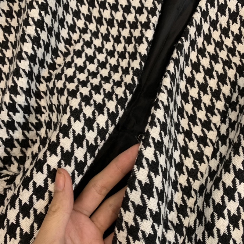 Áo dạ kẻ đen Zara xuất dư xịn cho nữ