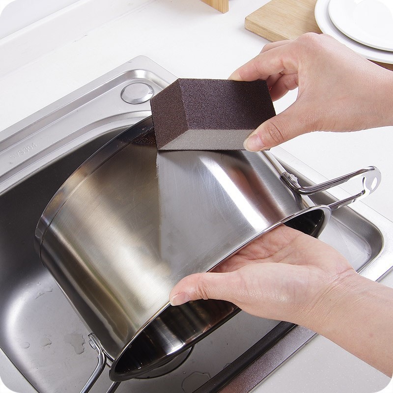 Mút xốp chà nhám rửa nồi bằng nano bền loại bỏ vết gỉ vết bẩn tiện dụng cho nhà bếp