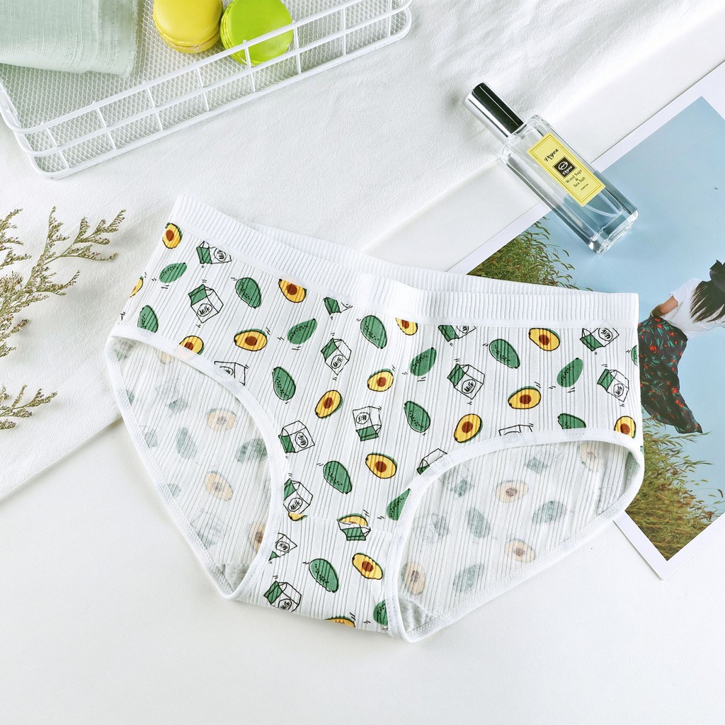 [Rẻ vô địch] Quần lót nữ cotton nhật hình quả bơ cao cấp cute dễ thương đáng yêu Q010