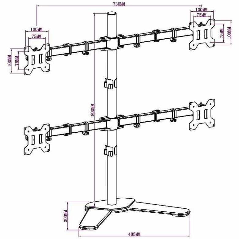 Giá Treo 4 Màn Hình Máy Tính M044 - Dành Cho Màn Hình 17&quot; - 27 &quot; - [ HÀNH CHÍNH HÃNG ] - Model 2020