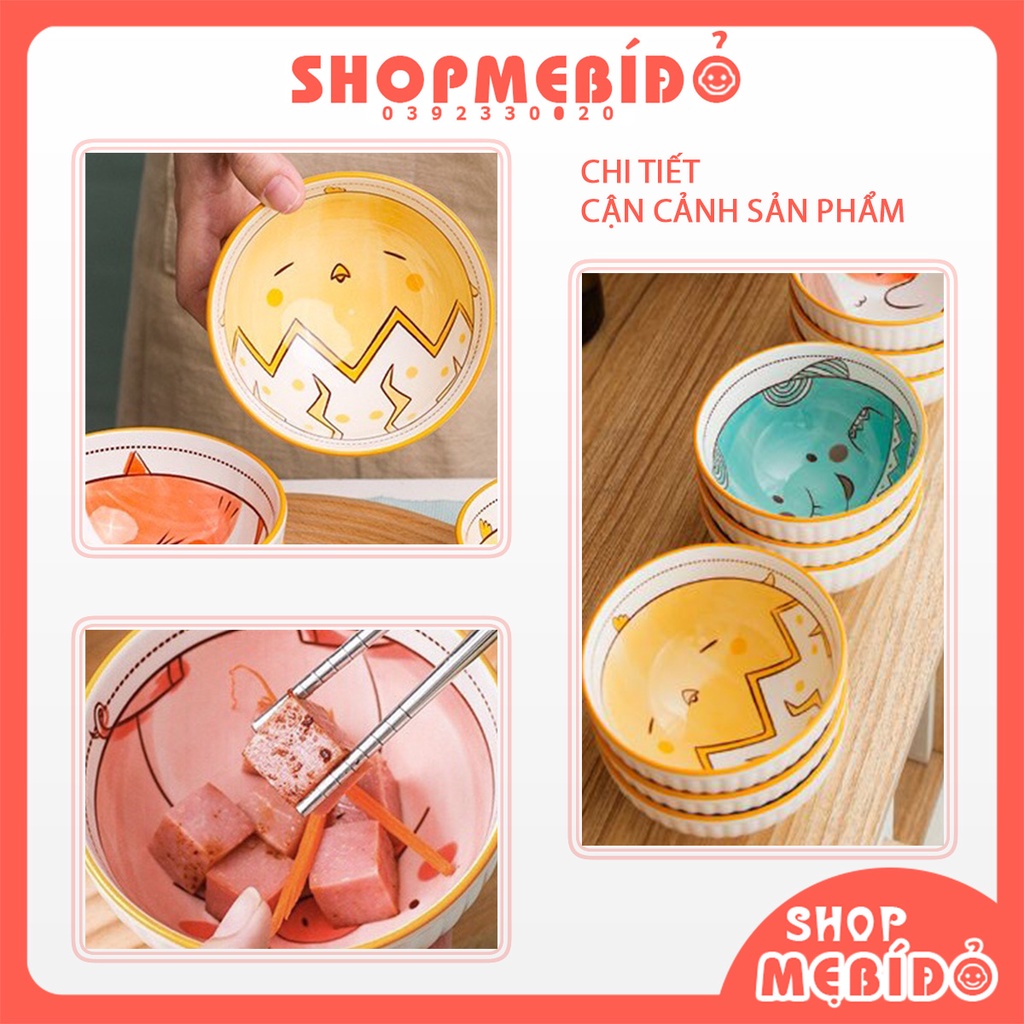 Chén Ăn Dặm Gốm Sứ Bát Ăn Cơm Hình Thú Ngộ Ngĩnh 250ML Shop Mẹ Bí Đỏ