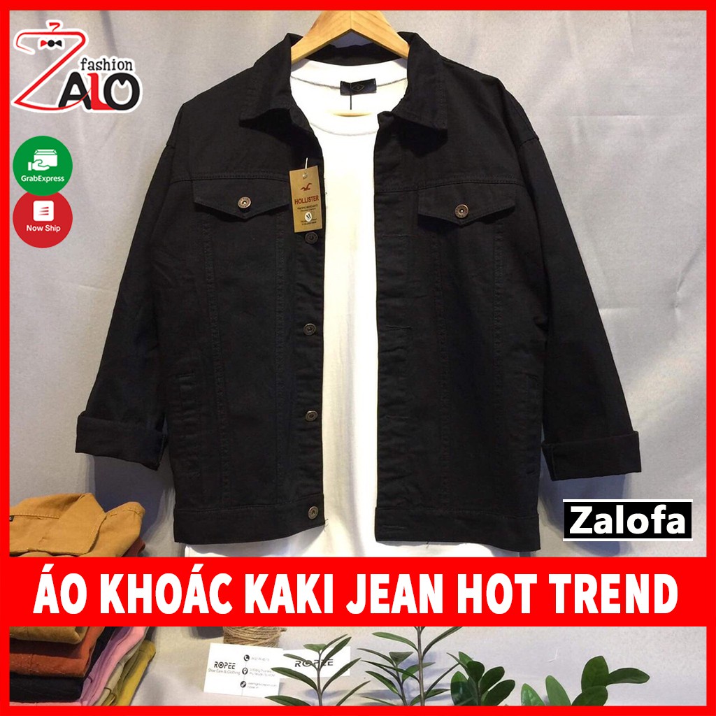 Áo khoác Kaki Nam Basic from rộng Unisex đep Thời Trang cá tính phong cách Ulzzang Hàn Quốc Zalofa