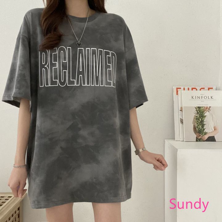 Áo Thun Ngắn Tay Dáng Rộng In Chữ Plus Size Thời Trang Mùa Hè Dành Cho Nữ