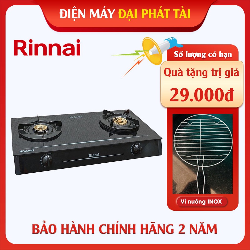 Bếp gas dương Rinnai RV-7Double Glass(L) (Xám)