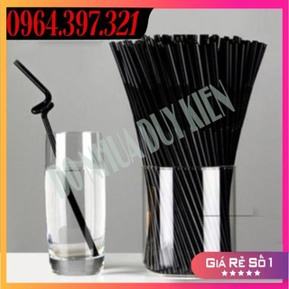 1 Bịch Ống Hút Nhựa Xoắn Màu Đen - Ống Hút Tạo Kiểu - NHẬT ANH