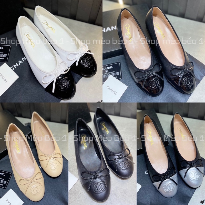 Giày búp bê nơ mũi tròn đế bệt fullbox