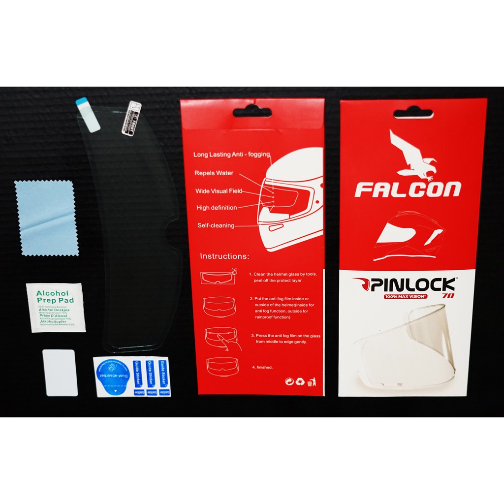 ( Dán ngoài hoặc trong đều được) Pinlock FALCON chống đọng sương dán cho nón bảo hiểm Fullface và nón 3/4 có kính