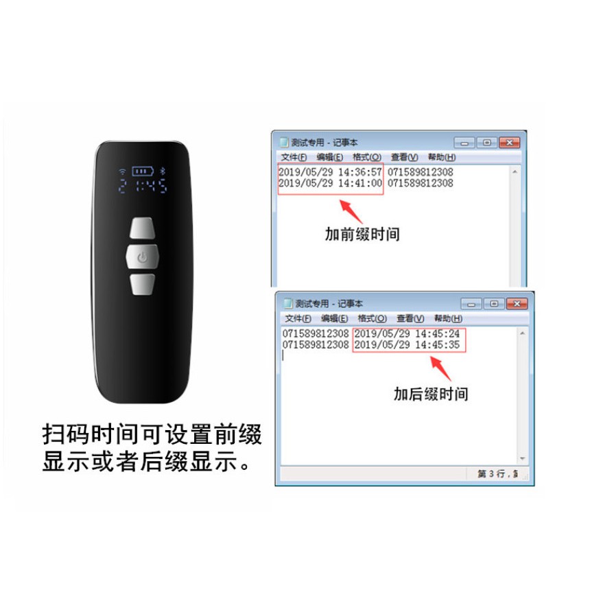 Máy quét mã vạch Qrcode Mini YHD-3200D kết nối Bluetooth - Đầu đọc mã Qr bỏ túi dùng trên Điện thoại, PC