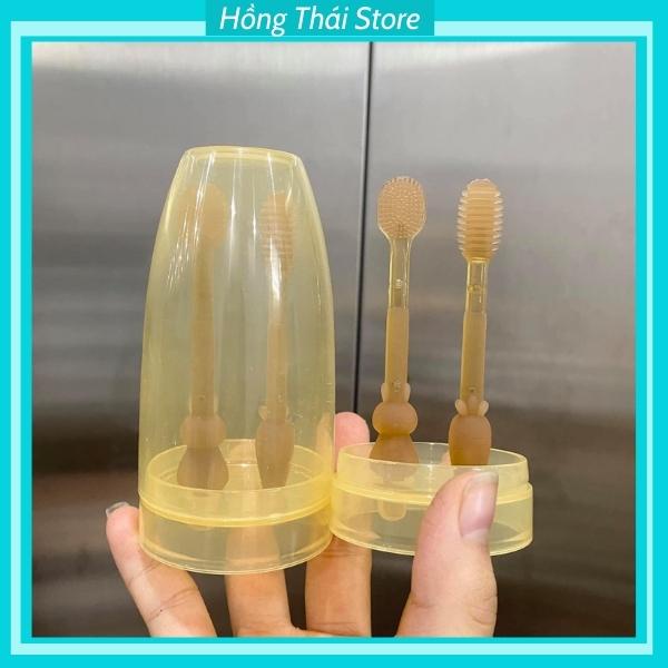 Set Rơ Lưỡi Và Bàn Chải Đánh Răng Silicon Cho Bé Từ 0-18Tháng