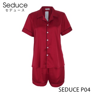 Bộ Đồ Ngủ Pijama Nữ Trơn Quần Đùi Lụa Satin Seduce P04