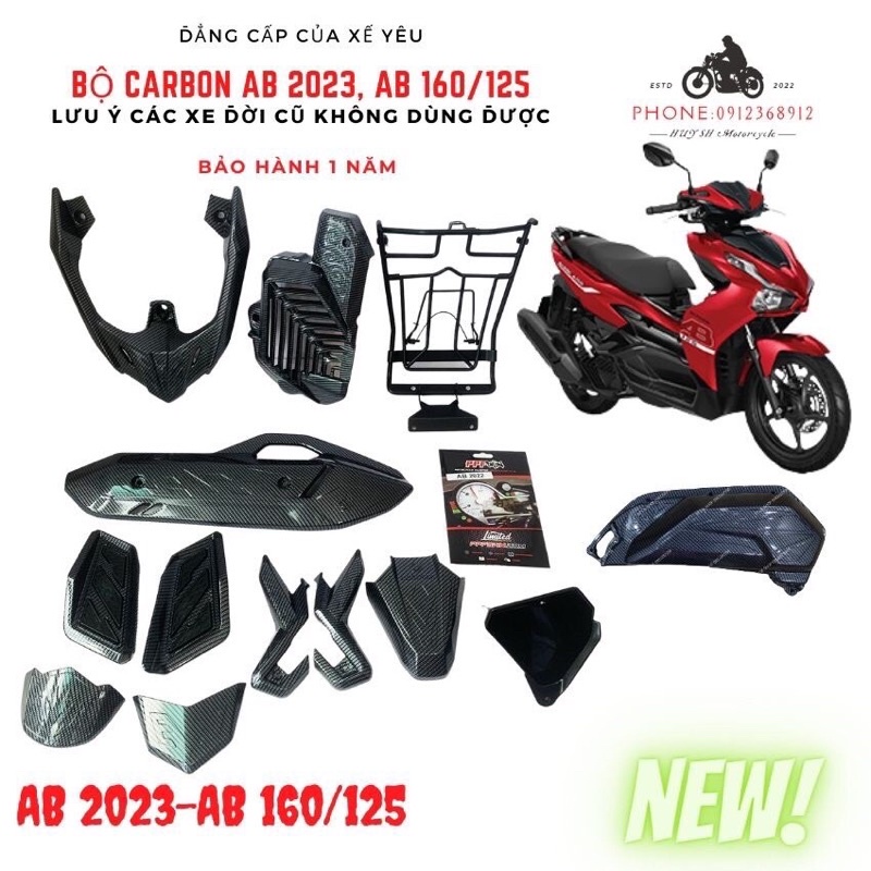 Combo đồ ốp cacbon xe Ab160 airbalde 2023 full bộ