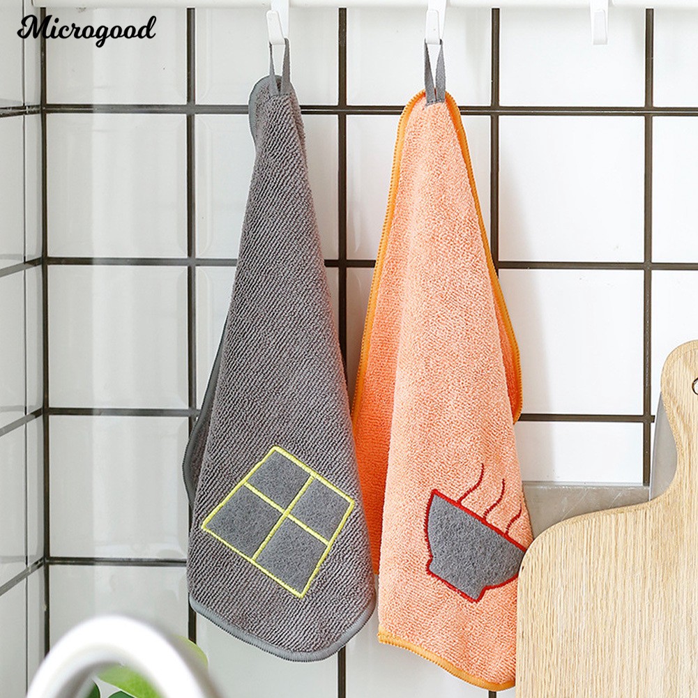 🍜Thick Bowl Fish Kitchen Dish Cleaning Water Drying Hanging Hand Towel