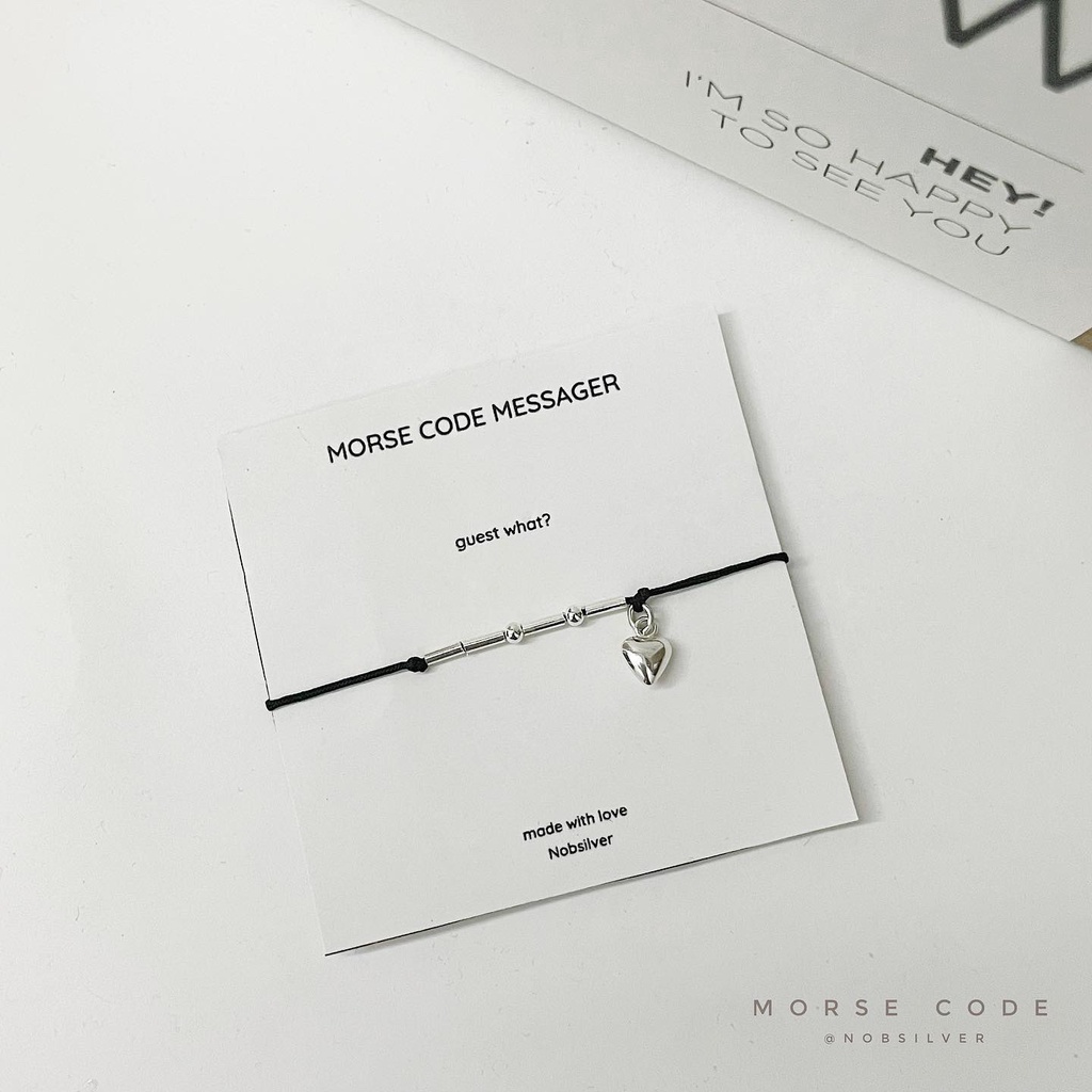 Lắc tay bạc nữ ghép mã Morse code  - Trang sức bạc Nobsilver