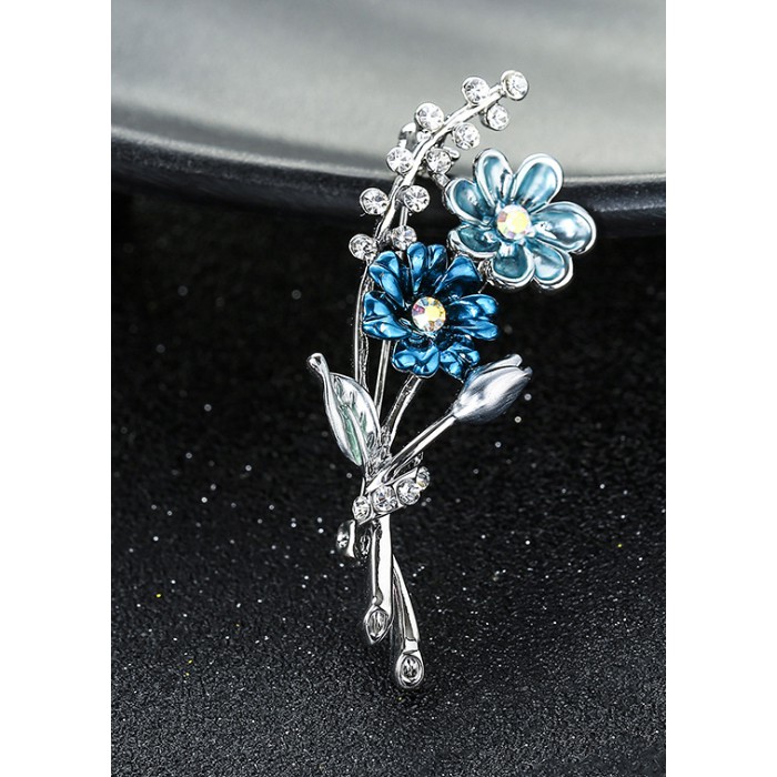 Cài áo thời trang hoa xanh thanh lịch GC36