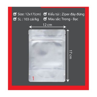 1kg túi zip bạc mặt trong