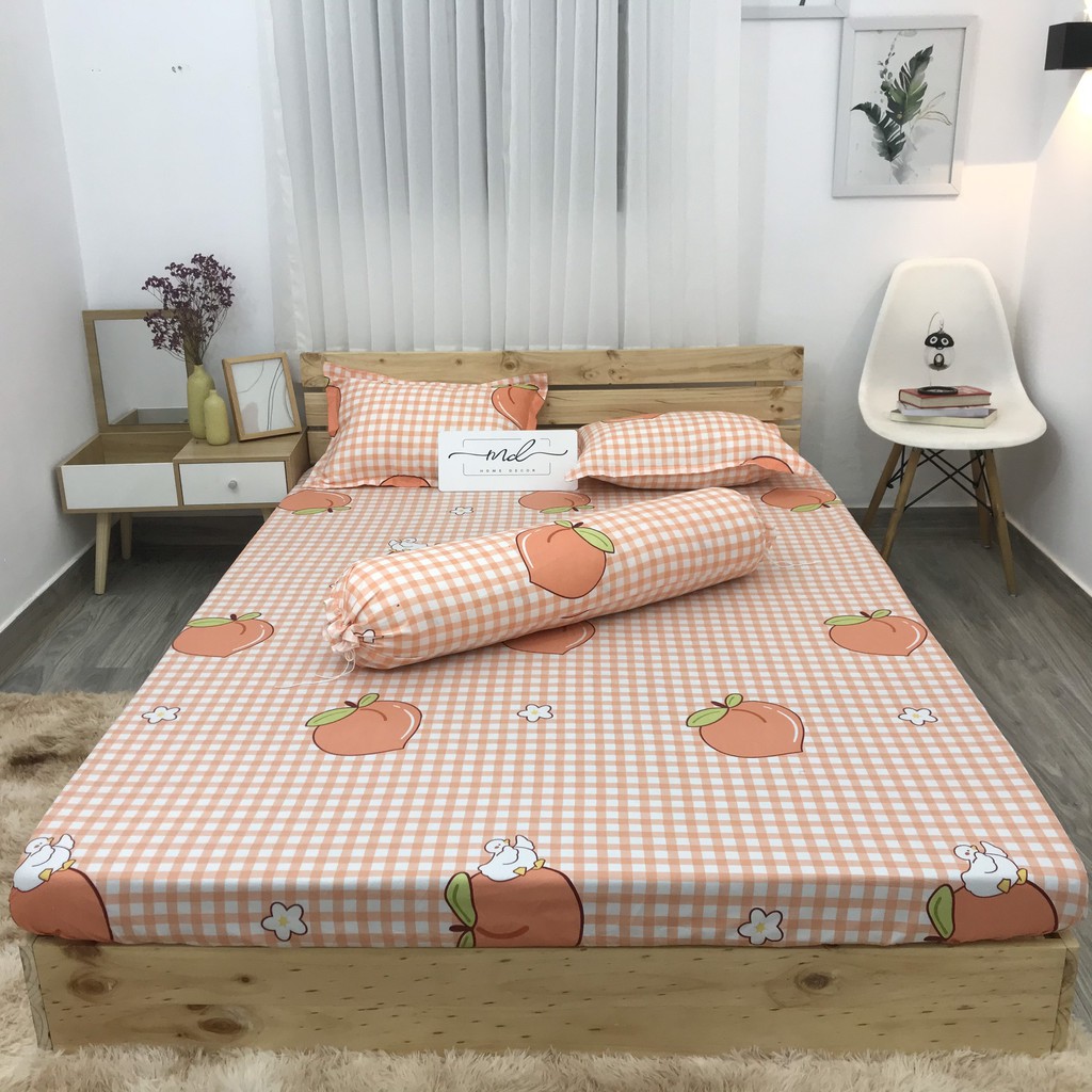 Bộ ga gối, Cotton Poly nhiều màu sắc MD.Decor - Chăn ga gối miễn phí may bo chun M4,M6,M8