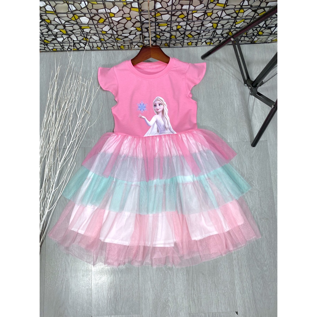Váy công chúa Elsa tầng cho bé từ 15-40kg cực điệu