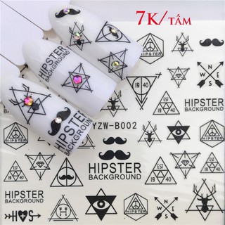 Sticker dán móng nhiều họa tiết hoa,lá khô
