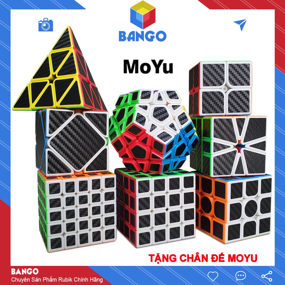 Rubik 3×3 2×2 4×4 5×5 Tam Giác Carbon Biến Thể Skewb Megaminx Square 1 Pyraminx Moyu Meilong Giá Rẻ Combo Rubic BANGO RC