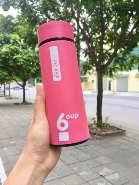 Bình đựng nước lõi thủy tinh bọc nhựa 6oup 450ml có 4 màu (được chọn màu) | BigBuy360 - bigbuy360.vn