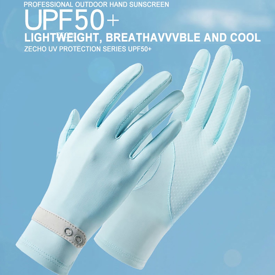 Găng Tay Hở Ngón Bằng Lụa Silicone Chống Tia Cực Tím Chống Nắng Cho Nam Nữ
