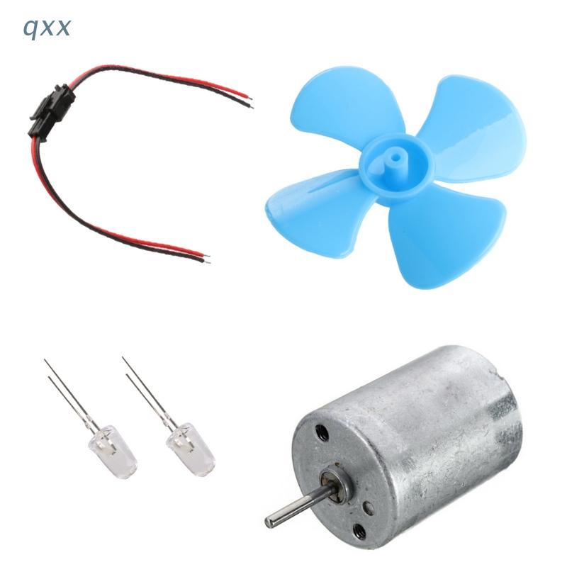 Bộ dụng cụ DIY tuabin gió 6-9V động cơ siêu nhỏ / cánh khuấy lá xanh nhỏ / đi-ốt / cáp