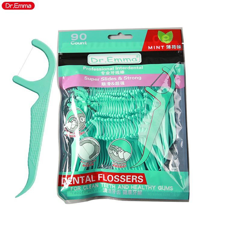 [Mua 2 tặng 1] Tăm chỉ nha khoa DR.EMMA 90 CHIẾC/ Dental floss/ Dental floss pick